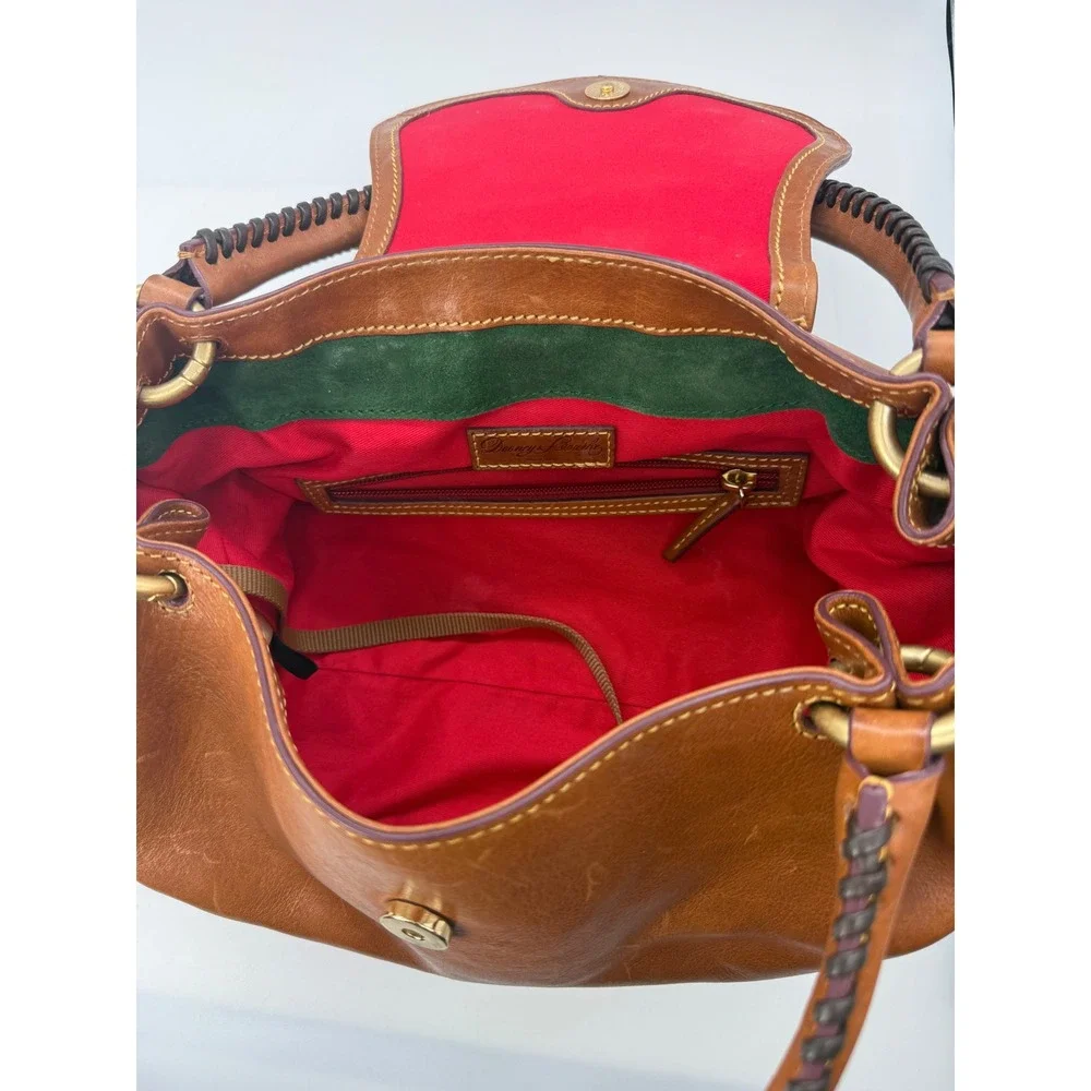 Dooney & Bourke Florentine Vachetta Leather Satchel Handbag Natural Brown Purse